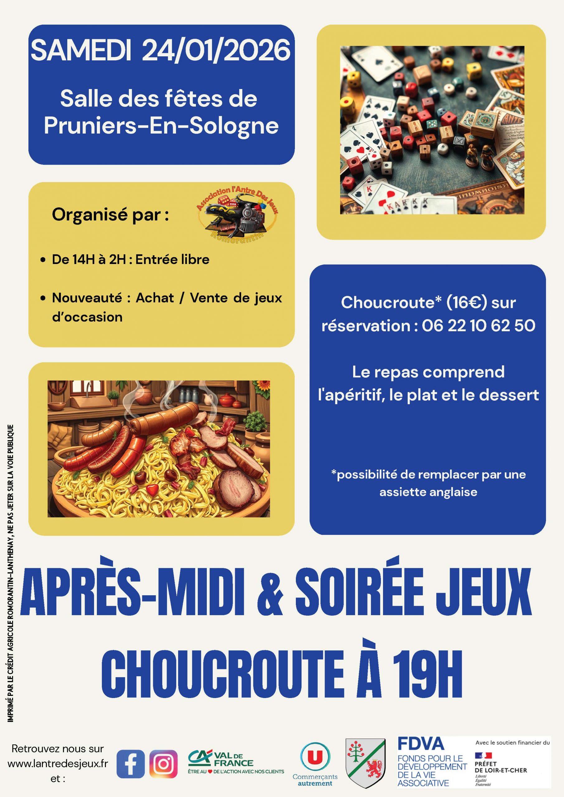 Après midi Jeux et soirée Choucroute de l'Antre des Jeux